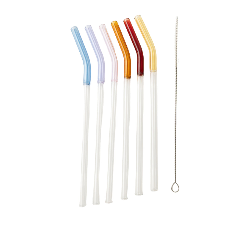 Indigo Series Glass Straw 6pk - SUMMER
